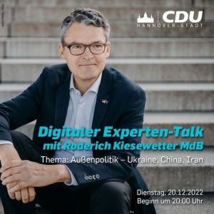 Digitaler Experten-Talk mit Roderich Kiesewetter MdB